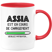 quotedazur - Mug Assia Est En Cours De Chargement Veuillez Patienter - Cadeau Assia Prénom Femme Personnalisé - Cadeau Annniversaire Noël Adolescent Collègue