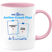 Mug Meilleur Arrière-grand-pépé de l'univers - Mug personnalisé avec 2 photos famille