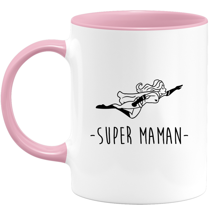 quotedazur - Mug Super Maman Super Héroïne - Cadeau Maman Original - Idée Cadeau Pour Anniversaire Ou Fête Des Mères - Tasse Pour Jeune Ou Future Maman Suite À Une Naissance