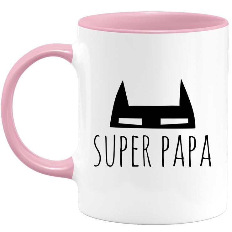 Super Dad Mug - Humor Dad Coffee Mug Funny Gift Original Humorous Fun Message for Men - Gift Idea Father's Day Christmas White Ceramic