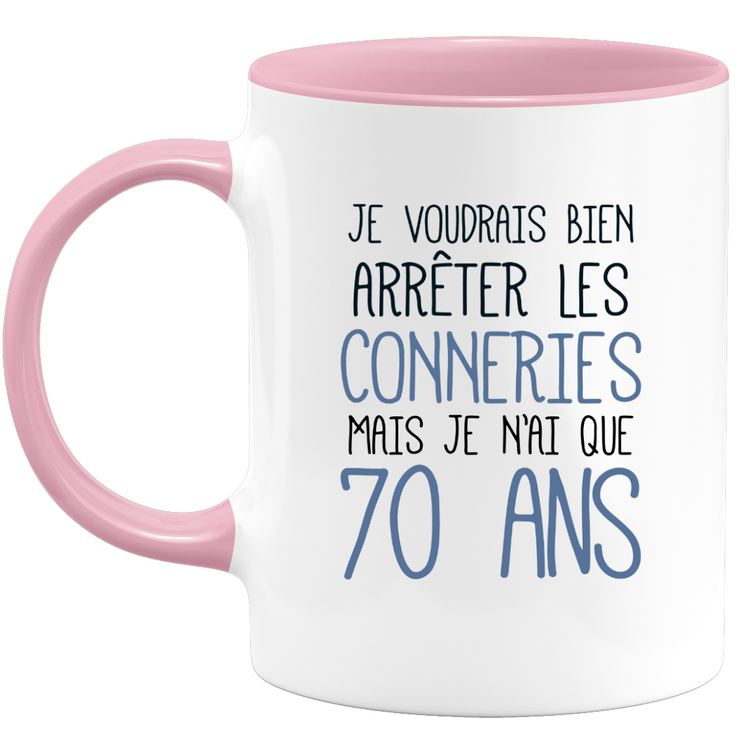 Mug Anniversaire 70 ans Rigolo Drôle - Tasse Fun Idée Cadeau Anniversaire 70 ans Homme Femme Humour Original