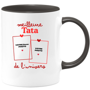 Mug Meilleure Tata de l'univers - Mug personnalisé avec 2 photos famille