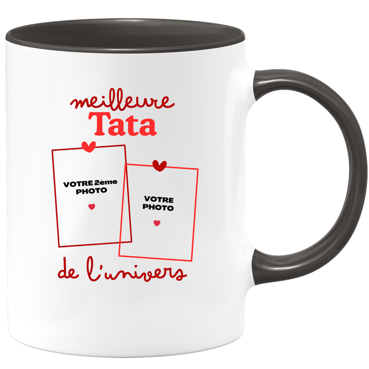 Mug Meilleure Tata de l'univers - Mug personnalisé avec 2 photos famille