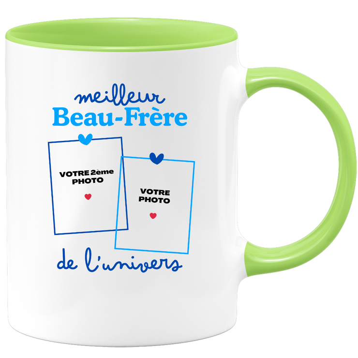 Mug Meilleur Beau-frère de l'univers - Mug personnalisé avec 2 photos famille