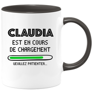 quotedazur - Mug Claudia Est En Cours De Chargement Veuillez Patienter - Cadeau Claudia Prénom Femme Personnalisé - Cadeau Annniversaire Noël Adolescent Collègue