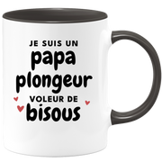 quotedazur - Mug Je Suis Un Papa Plongeur Voleur De Bisous - Cadeau Fête Des Pères Original - Idée Cadeau Pour Anniversaire Papa - Cadeau Pour Futur Papa Naissance