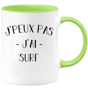 quotedazur - Mug Je Peux Pas J'ai Surf - Cadeau Humour Sport - Idée Cadeau Original - Tasse Surf - Idéal Pour Anniversaire Ou Noël