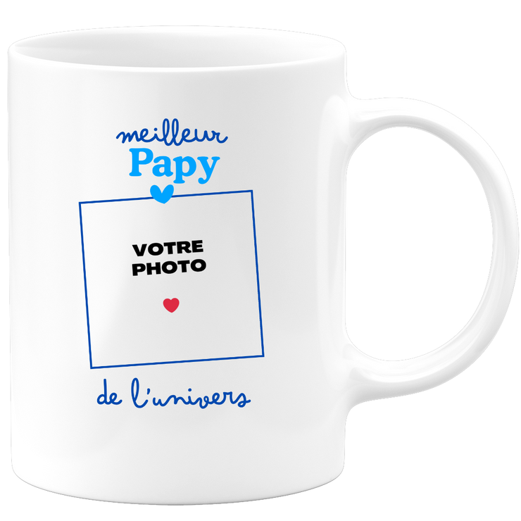 Mug Meilleur Papy de l'univers - Mug personnalisé avec photo famille