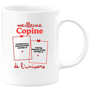 Mug Meilleure Copine de l'univers - Mug personnalisé avec 2 photos couple