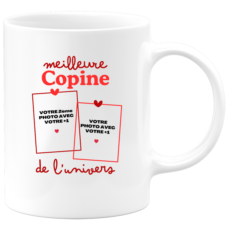 Mug Meilleure Copine de l'univers - Mug personnalisé avec 2 photos couple