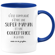 quotedazur - Mug Super Maman Et Conceptrice A La Fois Mais Je Gère - Tasse Cadeau Maman Fête Des Mères Anniversaire - Cadeau Pour Jeune Ou Future Maman Suite À Une Naissance
