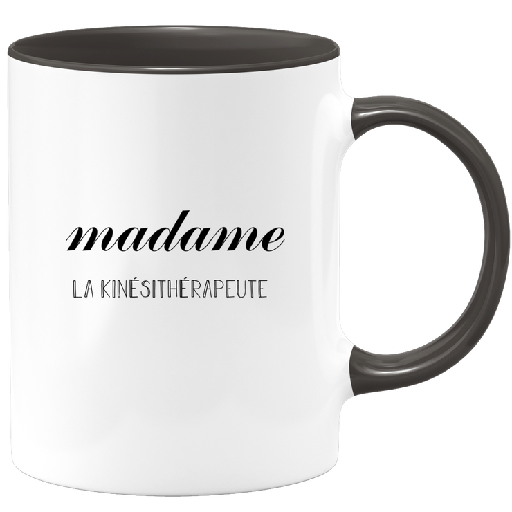 quotedazur - Mug Madame La Kinesitherapeute - Cadeau Pour Kinesitherapeute - Cadeau Personnalisé Pour Femme - Cadeau Original Anniversaire Ou Noël
