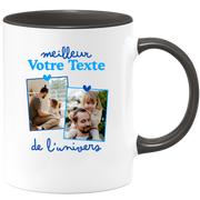 Mug deux photos personnalisé meilleur de l'univers pour homme - Métier famille prénom couple parent