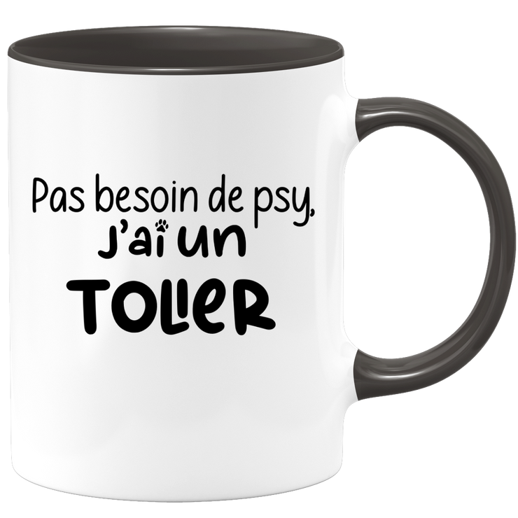 quotedazur - Mug Pas Besoin De Psy J'ai Un Toller - Cadeau Humour Chien - Tasse Originale Animaux Cadeau Noël Anniversaire