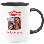 Mug Meilleure mamie de l'univers - Mug personnalisé avec photo famille