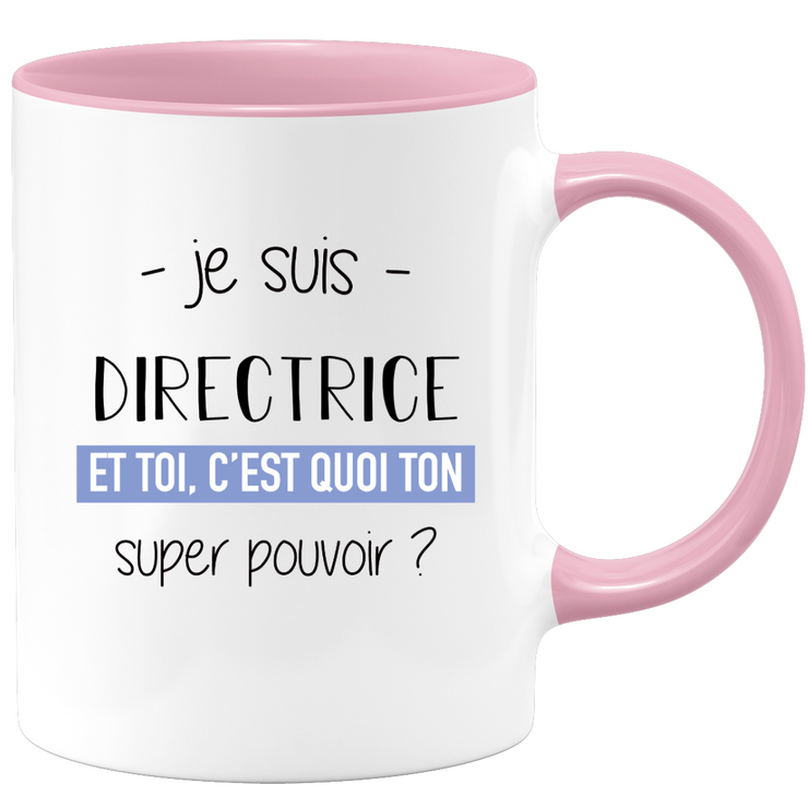 quotedazur - Mug Je Suis Directrice Super Pouvoir - Cadeau Humour Pour Une Collègue Femme Directrice - Tasse Idéale Pour Noël, Anniversaire, Départ Retraite, Mutation, Nouveau Poste