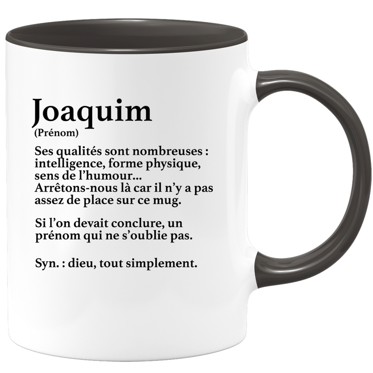 quotedazur - Mug Définition Prénom Joaquim Dieu Tout Simplement - Cadeau Humour Prénom - Idée Cadeau Famille Saint Valentin - Tasse Prénom Joaquim