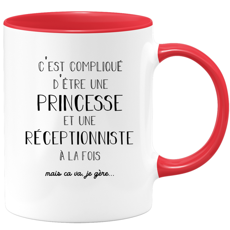 Princess Receptionist Mug - Women's Gift for Receptionist Funny Humor Ideal for Colleague Birthday