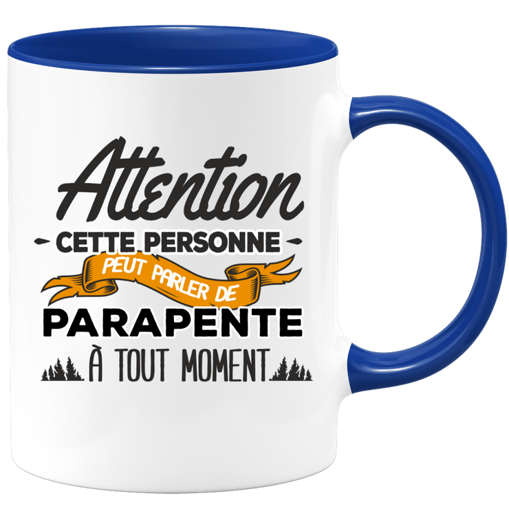quotedazur - Mug Cette Personne Peut Parler De Parapente À Tout Moment - Cadeau Humour Sport - Idée Cadeau Original     - Tasse Parapente - Anniversaire Ou Noël