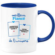 Mug Meilleur Fiancé de l'univers - Mug personnalisé avec 2 photos couple