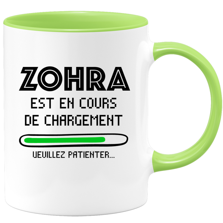 quotedazur - Mug Zohra Est En Cours De Chargement Veuillez Patienter - Cadeau Zohra Prénom Femme Personnalisé - Cadeau Annniversaire Noël Adolescent Collègue