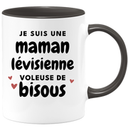 quotedazur - Mug Je Suis Une Maman Lévisienne Voleuse De Bisous - Cadeau Pour Lévisienne - Cadeau Personnalisé Pour Femme - Cadeau Original Pour Anniversaire, Noël, Future Maman Naissance