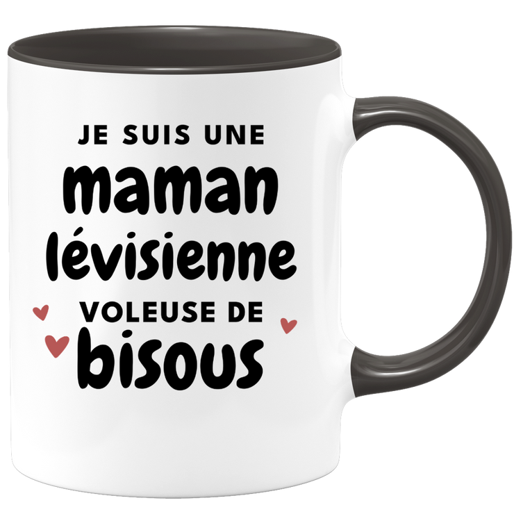 quotedazur - Mug Je Suis Une Maman Lévisienne Voleuse De Bisous - Cadeau Pour Lévisienne - Cadeau Personnalisé Pour Femme - Cadeau Original Pour Anniversaire, Noël, Future Maman Naissance