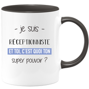 Receptionist super power mug - gift woman receptionist funny humor ideal for birthday