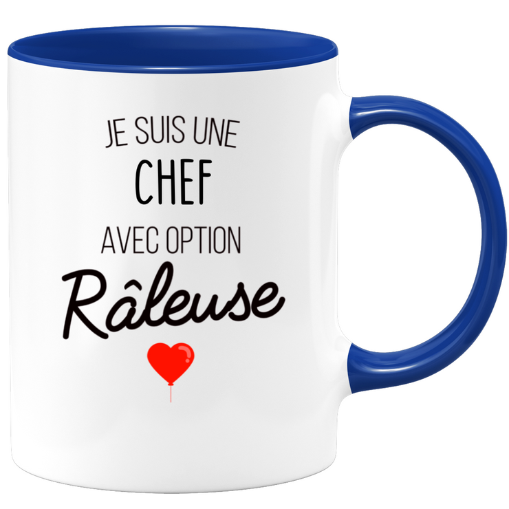 quotedazur - Mug Chef Avec Option Râleuse - Cadeau Humour Cheffe pour Anniversaire Collègue De  Femme Ou Départ en Retraite Ou Cadeau Collègue Noël