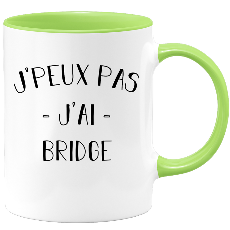 quotedazur - Mug Je Peux Pas J'ai Bridge - Cadeau Humour Sport - Idée Cadeau Original - Tasse Bridge - Idéal Pour Anniversaire Ou Noël
