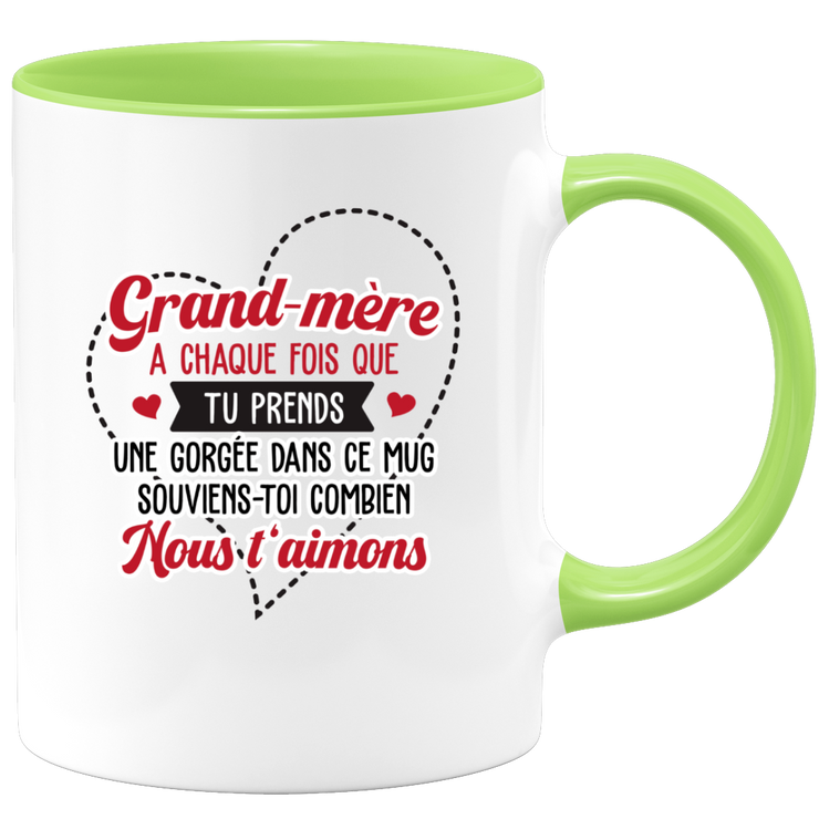 quotedazur - Mug Grand-Mère Nous T'Aimons - Cadeau Pour Grand-Mère Petite-Fille, Petit-Fils, Petits-Enfants, Grands-Enfants - Tasse Pour Mamie - Mémé, Grand-Maman, Grand-Mémé