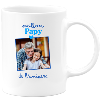 Mug Meilleur papy de l'univers - Mug personnalisé avec photo famille