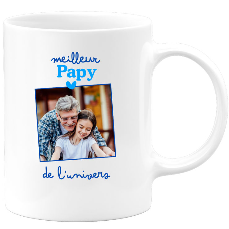 Mug Meilleur papy de l'univers - Mug personnalisé avec photo famille