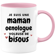 quotedazur - Mug I'm an Oenologist Mom Thief of Kisses - Original Mother's Day Gift - Gift Idea for Mom's Birthday - Gift for Future Mom Birth