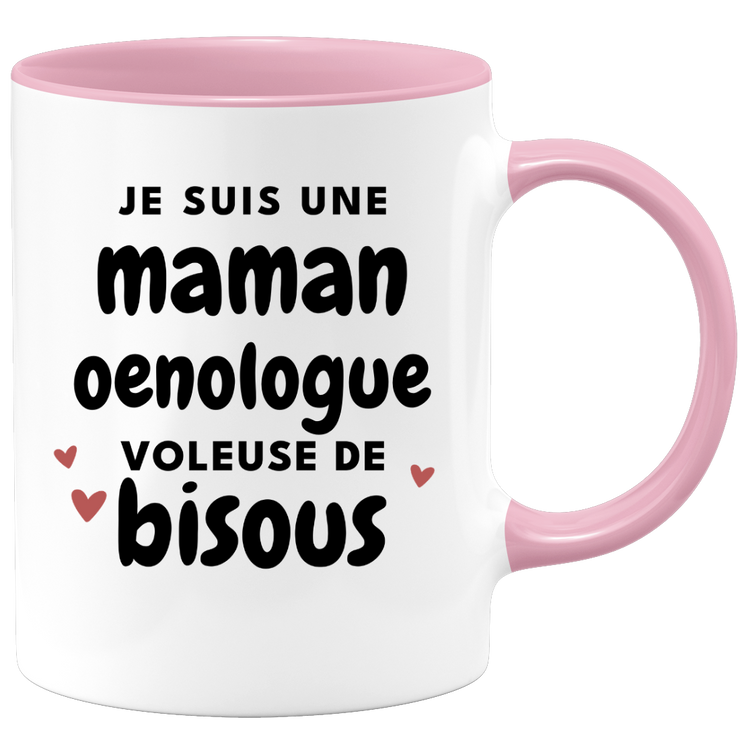 quotedazur - Mug I'm an Oenologist Mom Thief of Kisses - Original Mother's Day Gift - Gift Idea for Mom's Birthday - Gift for Future Mom Birth
