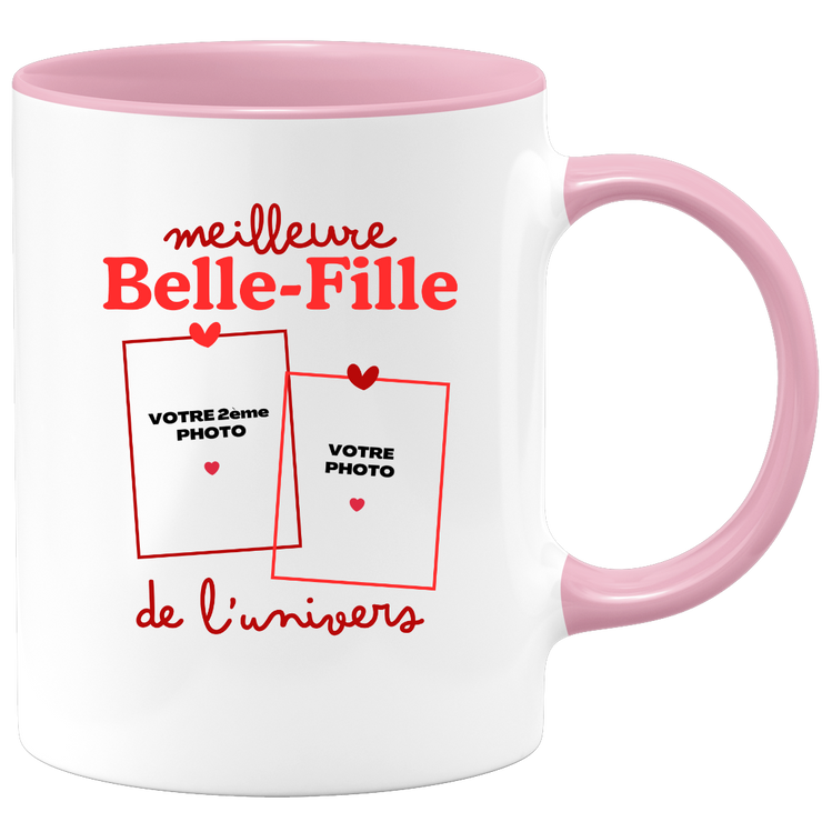 Mug Meilleure Belle-fille de l'univers - Mug personnalisé avec 2 photos famille