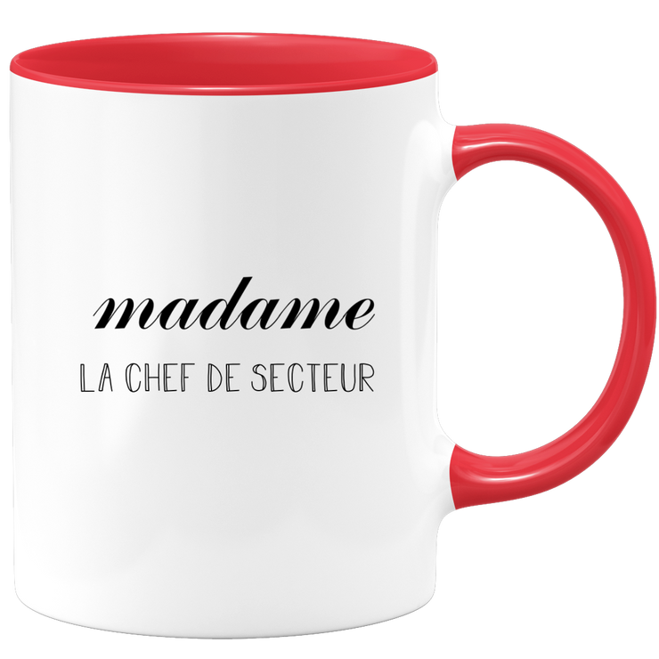 quotedazur - Mug Madame La Chef De Secteur - Cadeau Pour Chef de secteur - Cadeau Personnalisé Pour Femme - Cadeau Original Anniversaire Ou Noël