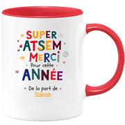 Mug Super Atsem, Merci pour cette année, De la part de prénom  - Mug personnalisé