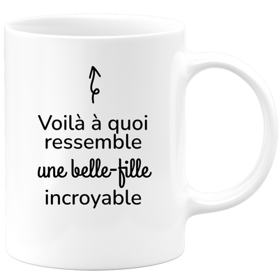 quotedazur - Mug Voilà À Quoi Ressemble Une Belle-fille Incroyable - Cadeau Pour Belle-fille - Cadeau Personnalisé Pour Femme - Cadeau Original Anniversaire Ou Noël