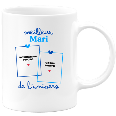 Mug Meilleur Mari de l'univers - Mug personnalisé avec 2 photos famille