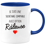 quotedazur - Mug Je Suis Une Secrétaire Comptable Avec Option Râleuse - Cadeau Idéal Pour Secrétaire Comptable - Cadeau Personnalisé Pour Femme - Cadeau Original Pour Anniversaire Ou Noël