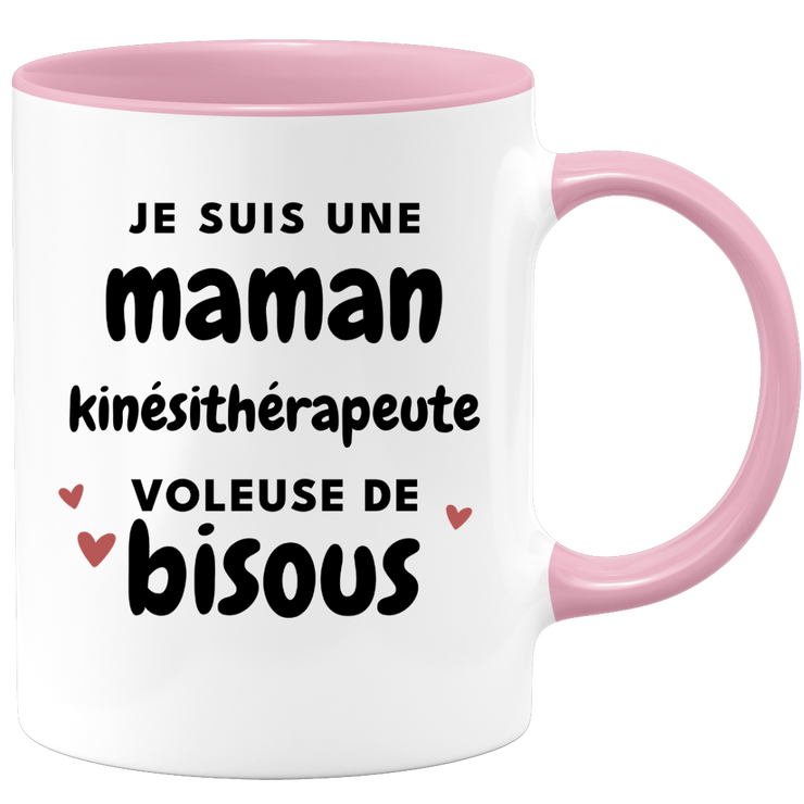 quotedazur - Mug Je Suis Une Maman Kinésithérapeute Voleuse De Bisous - Cadeau Fête Des Mères Original - Idée Cadeau Pour Anniversaire Maman - Cadeau Pour Future Maman Naissance