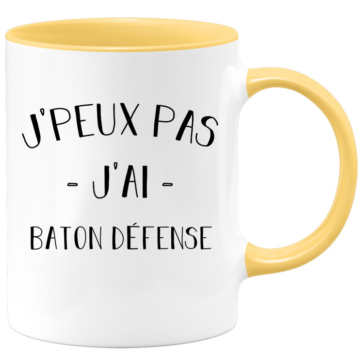 quotedazur - Mug Je Peux Pas J'ai Baton defense - Cadeau Humour Sport - Idée Cadeau Original - Tasse Baton defense - Idéal Pour Anniversaire Ou Noël