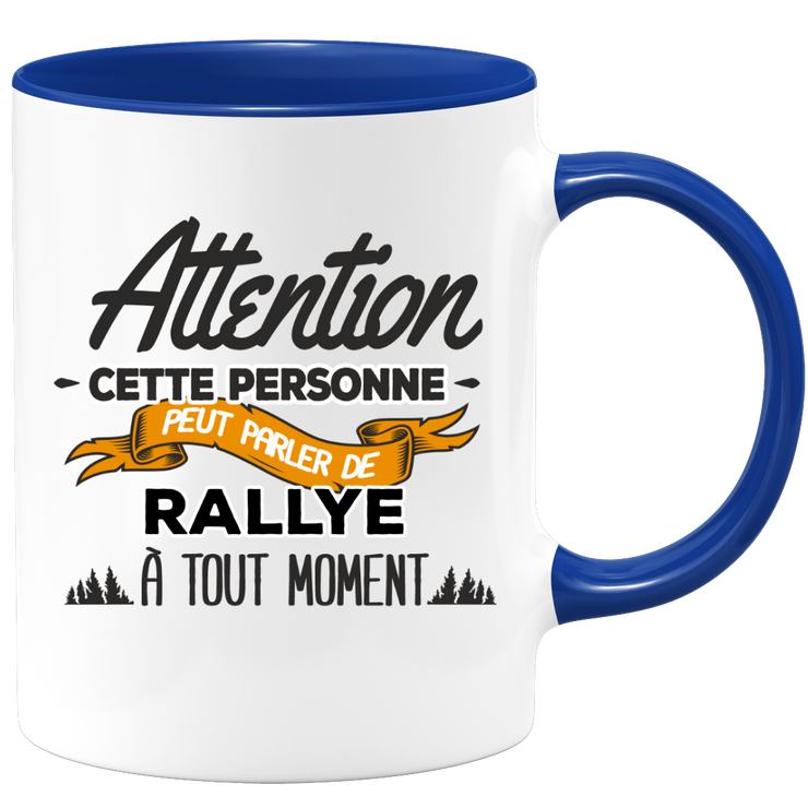 quotedazur - Mug Cette Personne Peut Parler De Rallye À Tout Moment - Cadeau Humour Sport - Idée Cadeau Original     - Tasse Rallye - Anniversaire Ou Noël