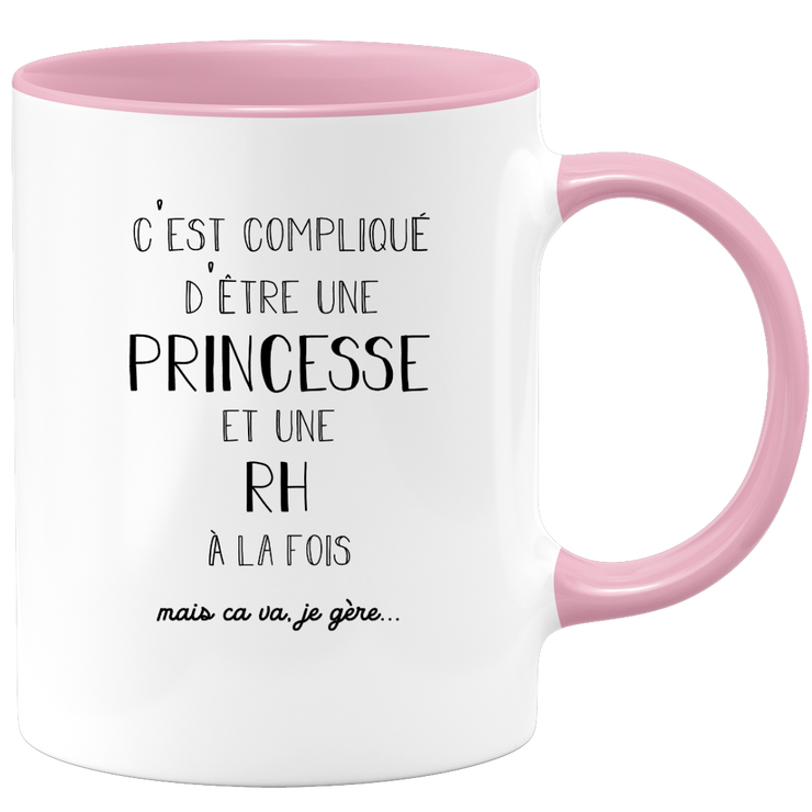quotedazur - Mug Princesse Et Rh A La Fois Mais Je Gère - Tasse Cadeau Femme Travail Fête Des Mères Anniversaire - Cadeau Départ ou Noël Pour Une Rh