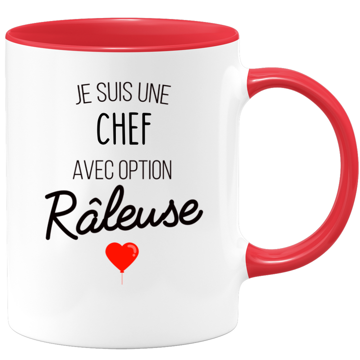 quotedazur - Mug Chef Avec Option Râleuse - Cadeau Humour Cheffe pour Anniversaire Collègue De  Femme Ou Départ en Retraite Ou Cadeau Collègue Noël
