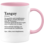 quotedazur - Mug Définition Prénom Tanguy Dieu Tout Simplement - Cadeau Humour Prénom - Idée Cadeau Famille Saint Valentin - Tasse Prénom Tanguy