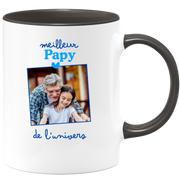 Mug Meilleur papy de l'univers - Mug personnalisé avec photo famille