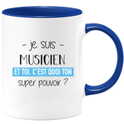 quotedazur - Mug Je Suis Musicien Et Toi C'est Quoi Ton Super Pouvoir - Cadeau Humour Travail - Idée Cadeau Départ Collègue - Tasse Chef Musicien - Idéal Pour Noël Au Bureau