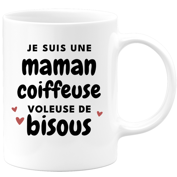 quotedazur - Mug Je Suis Une Maman Coiffeuse Voleuse De Bisous - Cadeau Fête Des Mères Original - Idée Cadeau Pour Anniversaire Maman - Cadeau Pour Future Maman Naissance
